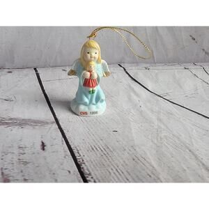 Vtg 1996 CVS Traditions Angel Holding Doll Ornament Ceramic Drug Store Pharmacy